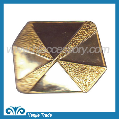 Custom Metal Buckle Leather Belt Gold-Tone Buckle