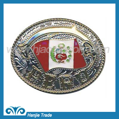 Silver and Gold Tone Belt Buckle Men's Western Cowboy Belt Buckle