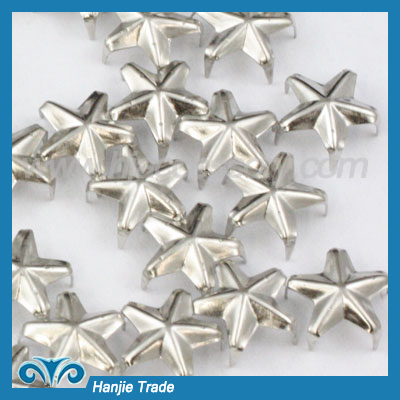 Silver Star Prong Stud Nailhead Rock Punk for Leather