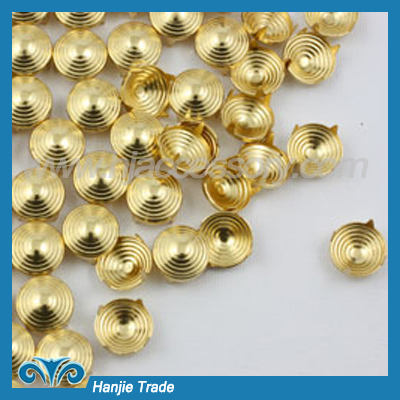 Gold Round Bullseye Prong Stud Nailhead for Leather Craft