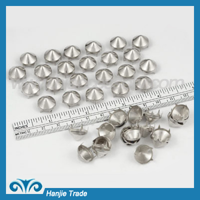 Silver Round Cone Studs Nailhead with Prongs for Leather