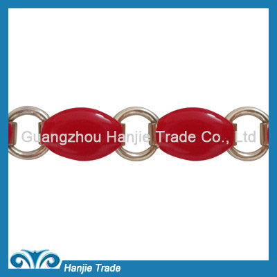 HOT SALE DESIGN 0val Red Metal Chain In Bulk