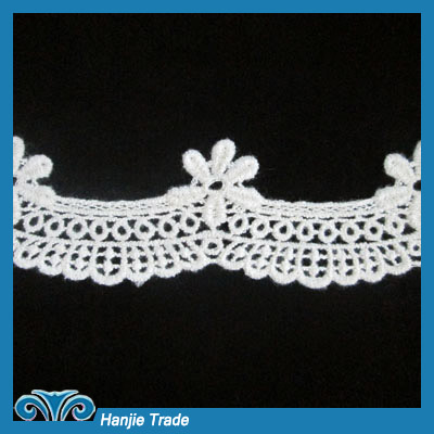 Attractive Bridal White Floral Embroidered Trim Design Style#4-2001