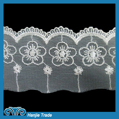 Wholesale Gorgeous White Bridal Polyester Embroidery Lace Trim #4-2063