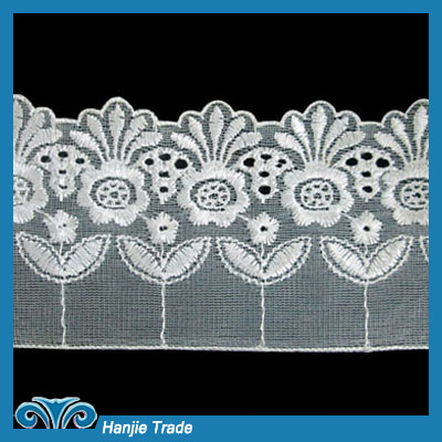 Wholesale Gorgeous White Bridal Polyester Embroidery Lace Trim #4-2064