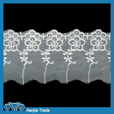 Wholesale New Design White Bridal Organza Lace Trim #4-2069