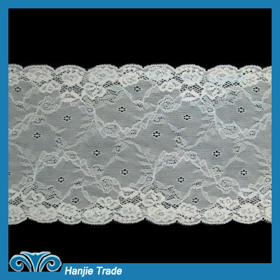 Bulk Raschel Lace Trim on White Mesh #4-2085