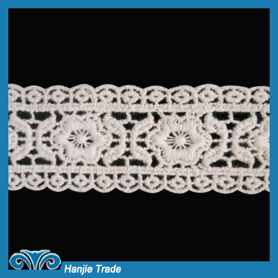 Newest Attractive White Floral Embroidered Trim Design Style#4-2002