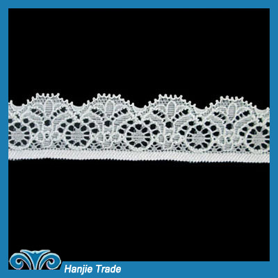 Bulk Raschel Lace Trim on White Mesh #4-2099