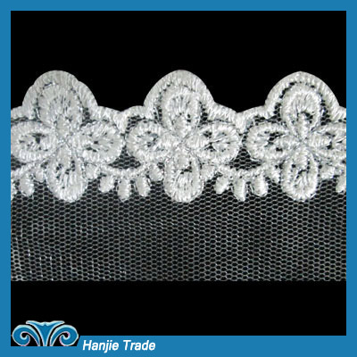 Wholesale Ivory Lace Embroidered Net Lace Trim #4-2105