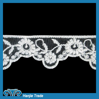 Wholesale Ivory Lace Embroidered Net Lace Trim #4-2106