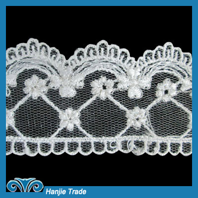 Wholesale Ivory Lace Embroidered Net Lace Trim #4-2114