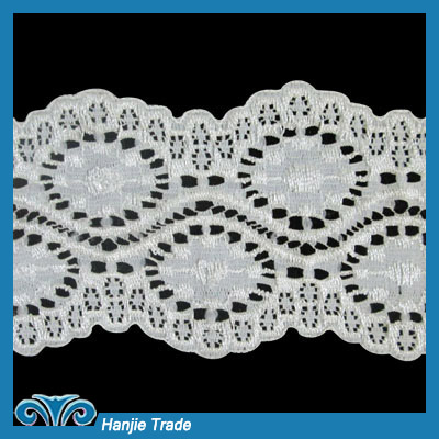 Stylish Garment Accessory Stretch Ligerie Bra Underwear White Nylon Spandex Lace Trim #4-2091