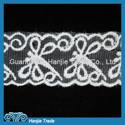 Wholesale Ivory Lace Embroidered Net Lace Trim #4-2111