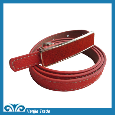 2013 Hot Sale Fashion Orange Horsehair PU belts for Women