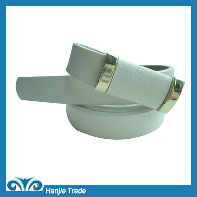 Hot Sale Fashion White Belt with Covered Buckle for Women