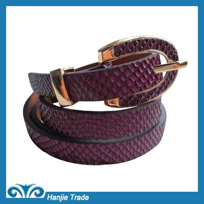 Wholesale Elegant Purple Snake PU Belts for Women