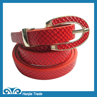 Wholesale Fashion Orange Snake Leather Belts for Ladies