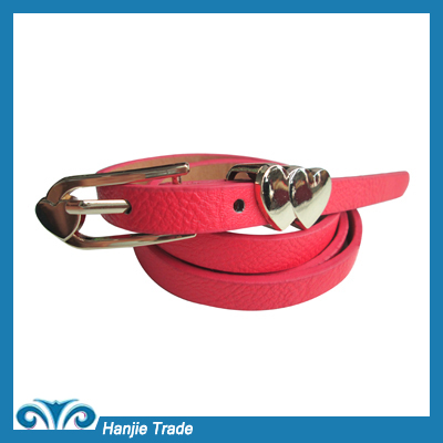 Hot Sale Rose Red Skinny Belts for Women in Wholesale