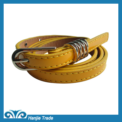 2014 Fashion Yellow Skinny Belts for Women