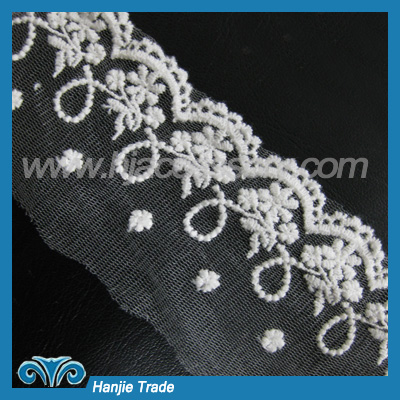 New Style Scalloped Lace Trim Design For Wedding Dress