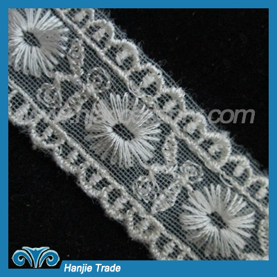 Supply Fashion Bridal White Embroidered Trim