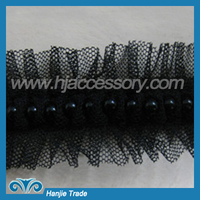 Hot Sell Fashion Crease Bead ruffles Lace Decoration