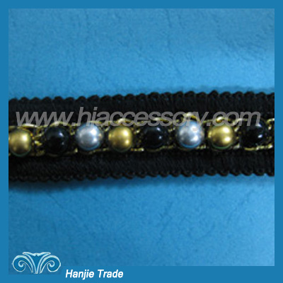 Wholesale Fashion Metallic Lace Gold Chain Braid