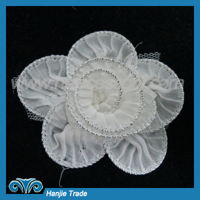 Hot Sell Newest White Rose ruffles Chiffon Lace Edge Decoration