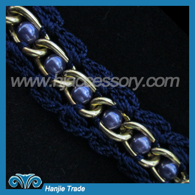 Wholesale Popular Beaded Knitted Trims Design