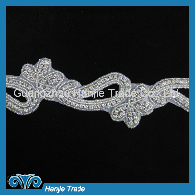 2014 new design handmade hot fix rhinestone trimming