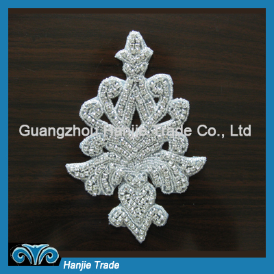 Fashion crystal clear rhinestone applique for dress