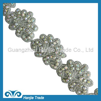 Wholesale Rhinestone Beaded Trim for Bridal Dress