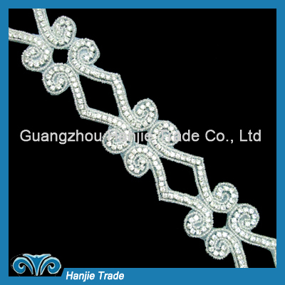 Wholesale Rhinestone Beaded Trim for Bridal Dress