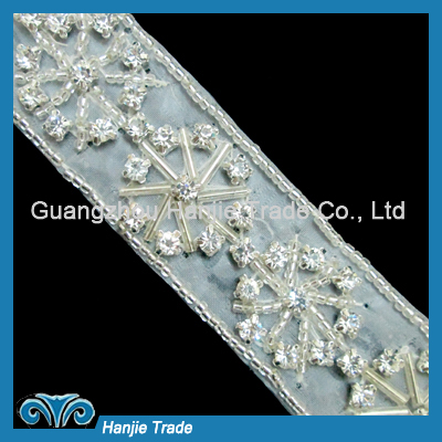 Wholesale Rhinestone Beaded Trim for Bridal Dress