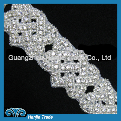 Wholesale Rhinestone Beaded Trim for Bridal Dress