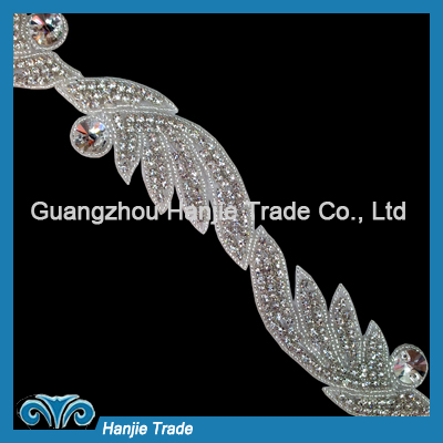 Wholesale Rhinestone Beaded Trim for Bridal Dress