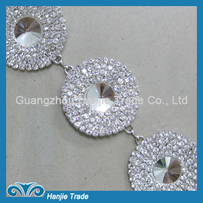 Wholesale Crystal Garment Chain with Crystal Rhinestone in Silver Plating