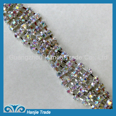 Wholesale Fancy Rhinestone Chain Banding in Crystal AB color