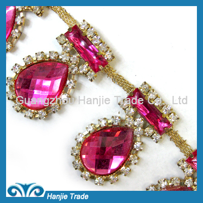 Wholesale Garment Rhinestone Fringe in Fancy Design