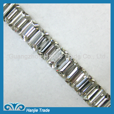 Rectangle Shape Rhinestone Chain in Wholesale for Dress
