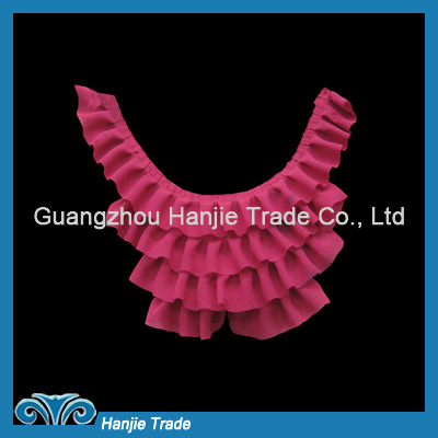 Ruffle Shabby Chiffon Silk Applique Collar Pink For Dress Collar