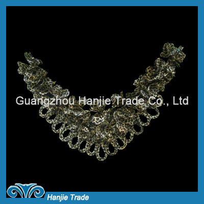 Unique Leopard Chiffon Petal Applique collar For Evening Dress