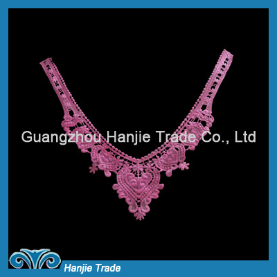 High Quality Garment Accessories Pink Rayon Lace Collar