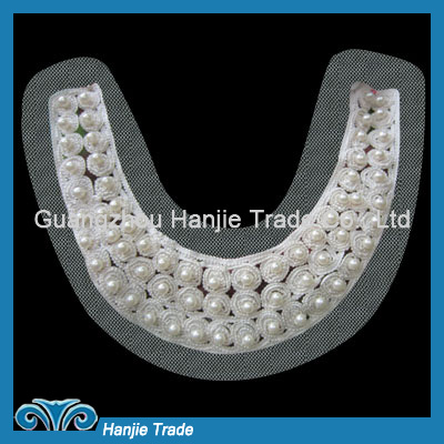 Beaded Fabric Collar Trims Beading Neckline For Girl Clothes Decoration