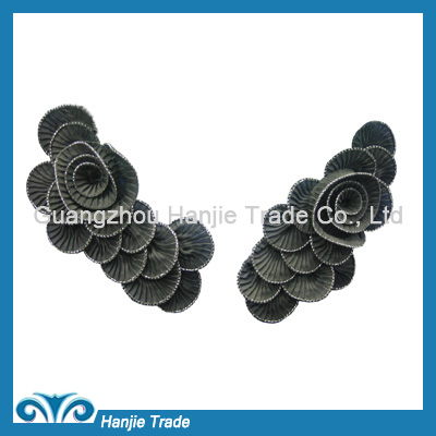 Ladies Black 2 Side voile flower lace Collar For Garment