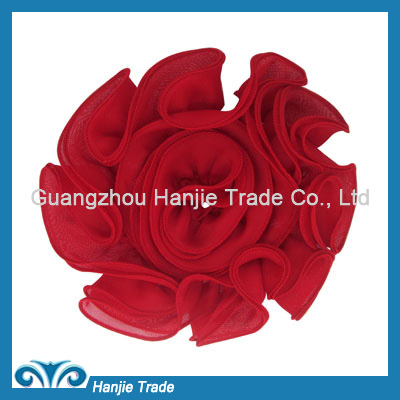 Wholesale 2012 Fashion Red Chiffon Flower Applique