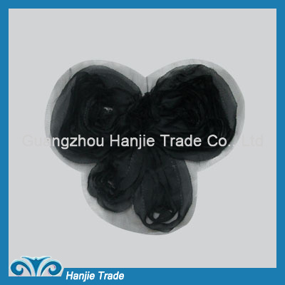 High Quality Decorative Black Chiffon Patch Applique for Garment