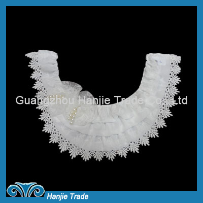 Rosette Chiffon Corded Pearls Applique