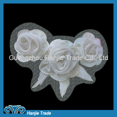 Elegant White Chiffon Flower Applique for Garment